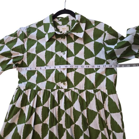 Maeve Anthropologie Bettina Tiered Shirt Dress Pockets Midi sz M Fits 8 10 12 - Picture 9 of 12